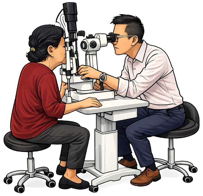 Examen con lampara de hendidura